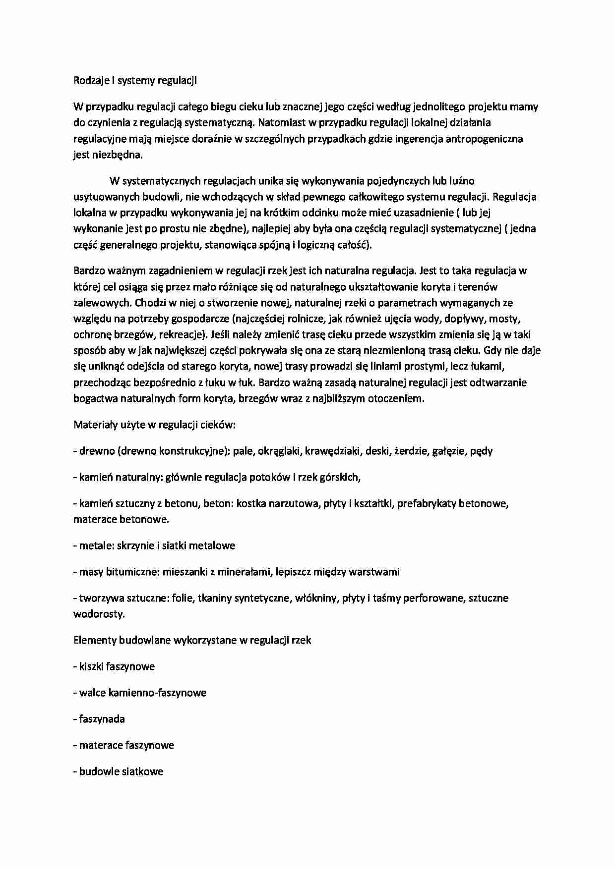 Rodzaje i systemy regulacji-opracowanie - strona 1