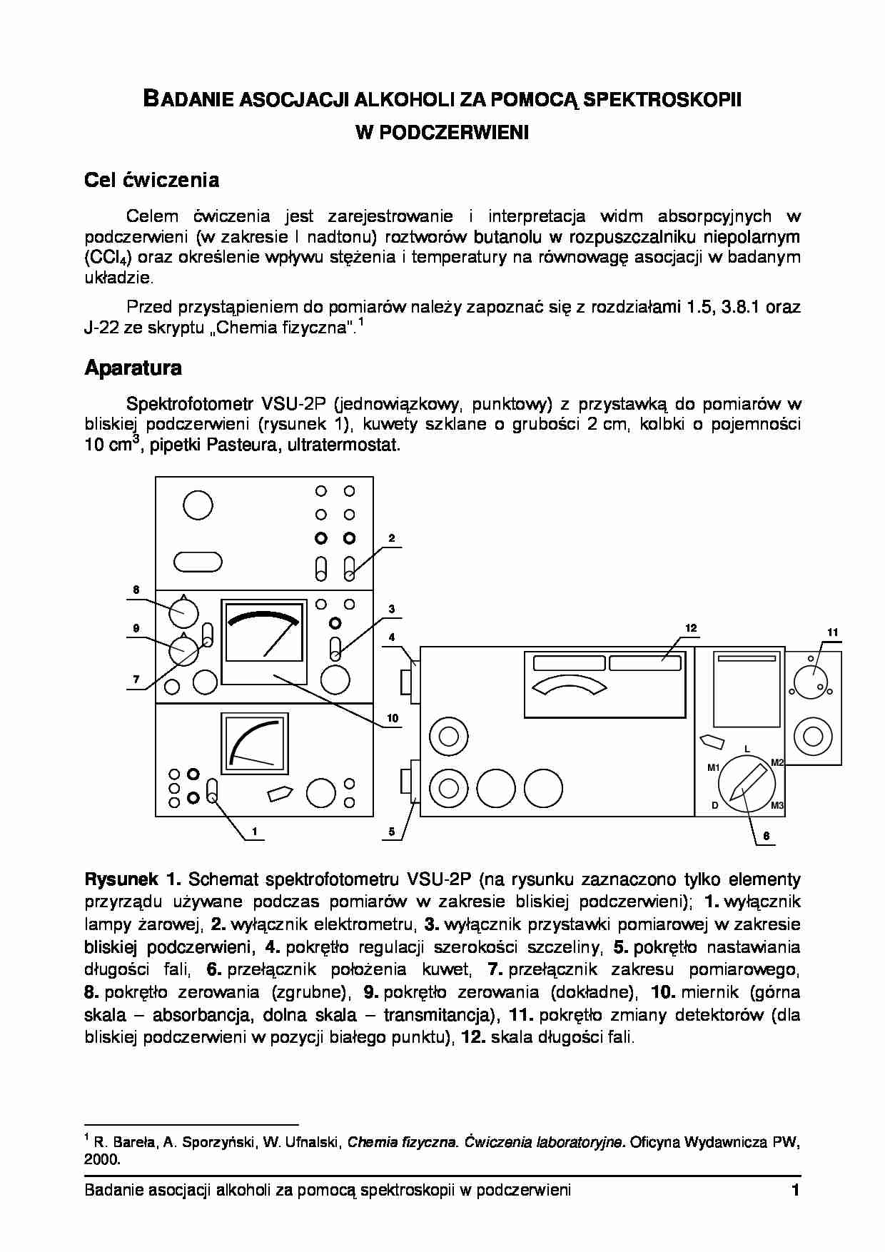 Asocjacja alkoholi- instrukcje laboratoryjne - strona 1