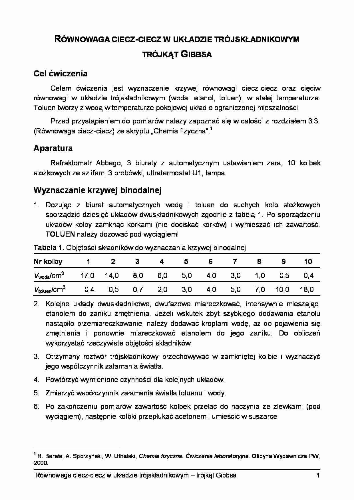 Trojkat Gibbsa- ćwiczenia - strona 1