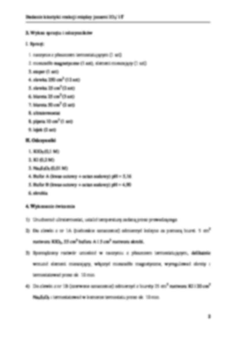 Kinetyka reakcji między jonami- instrukcje laboratoryjne - strona 2