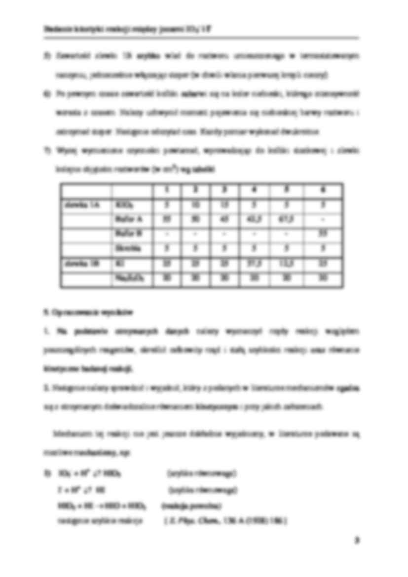Kinetyka reakcji między jonami- instrukcje laboratoryjne - strona 3