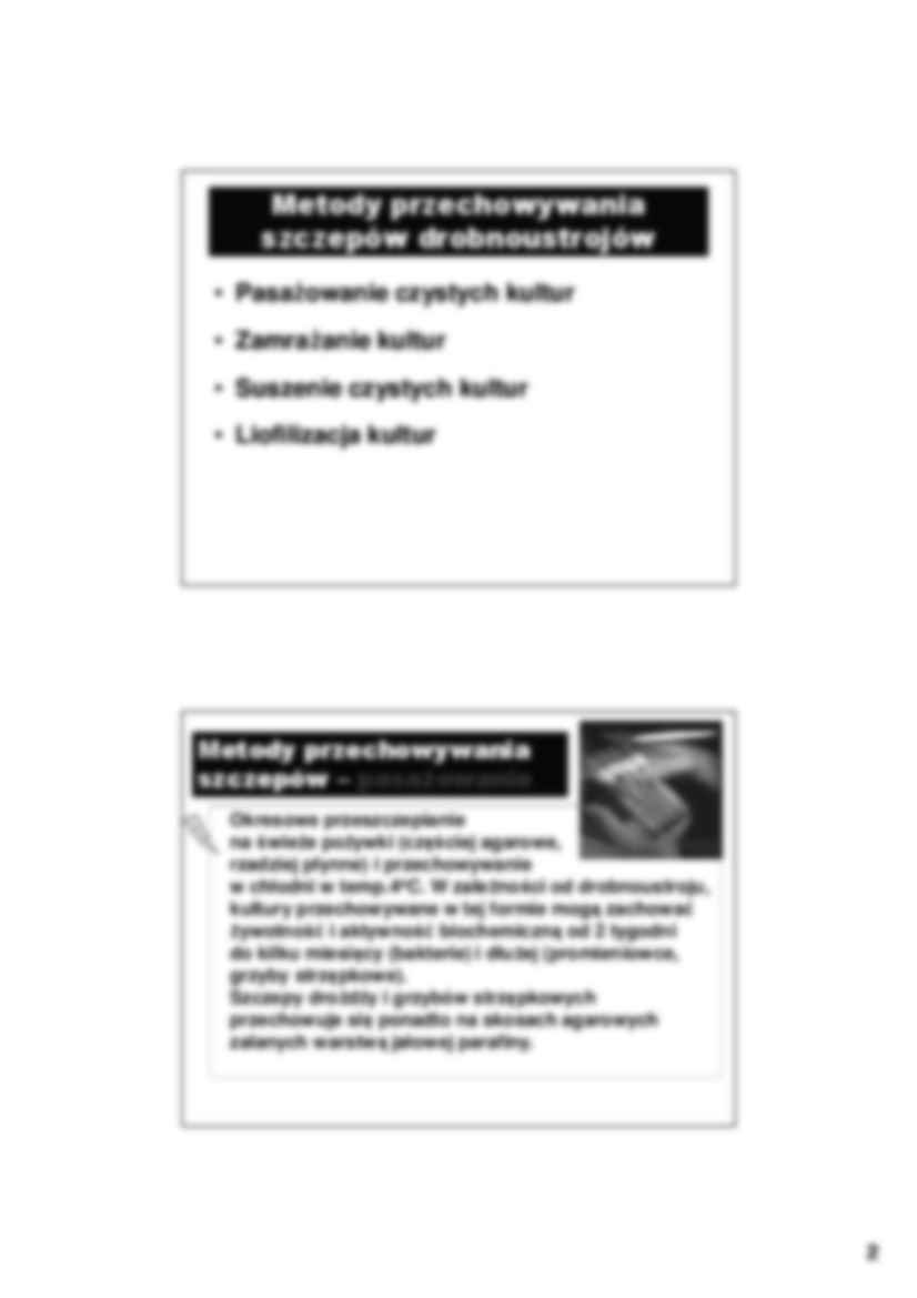 Przechowywanie szczepów, metody hodowli- wykład 21 - strona 2