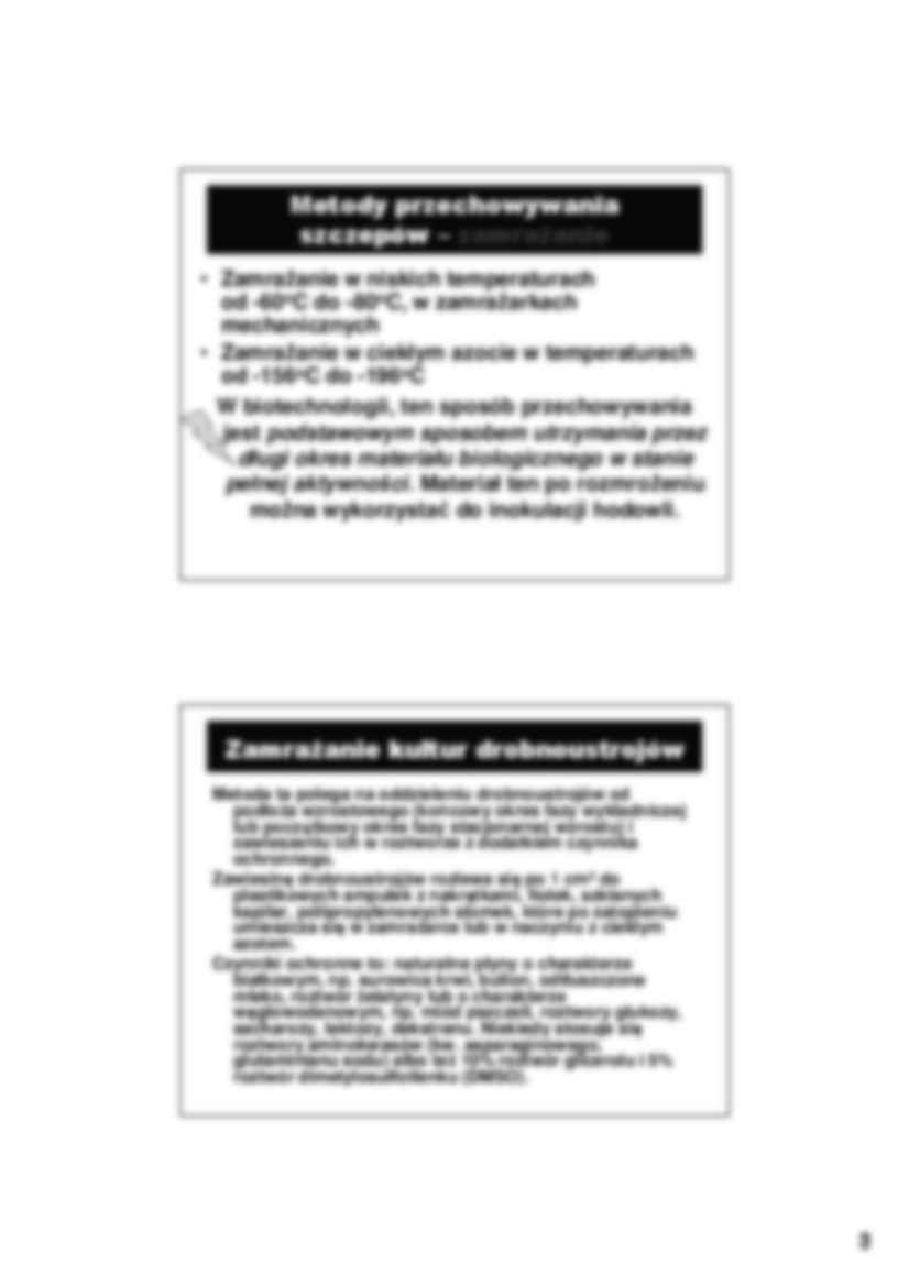 Przechowywanie szczepów, metody hodowli- wykład 21 - strona 3