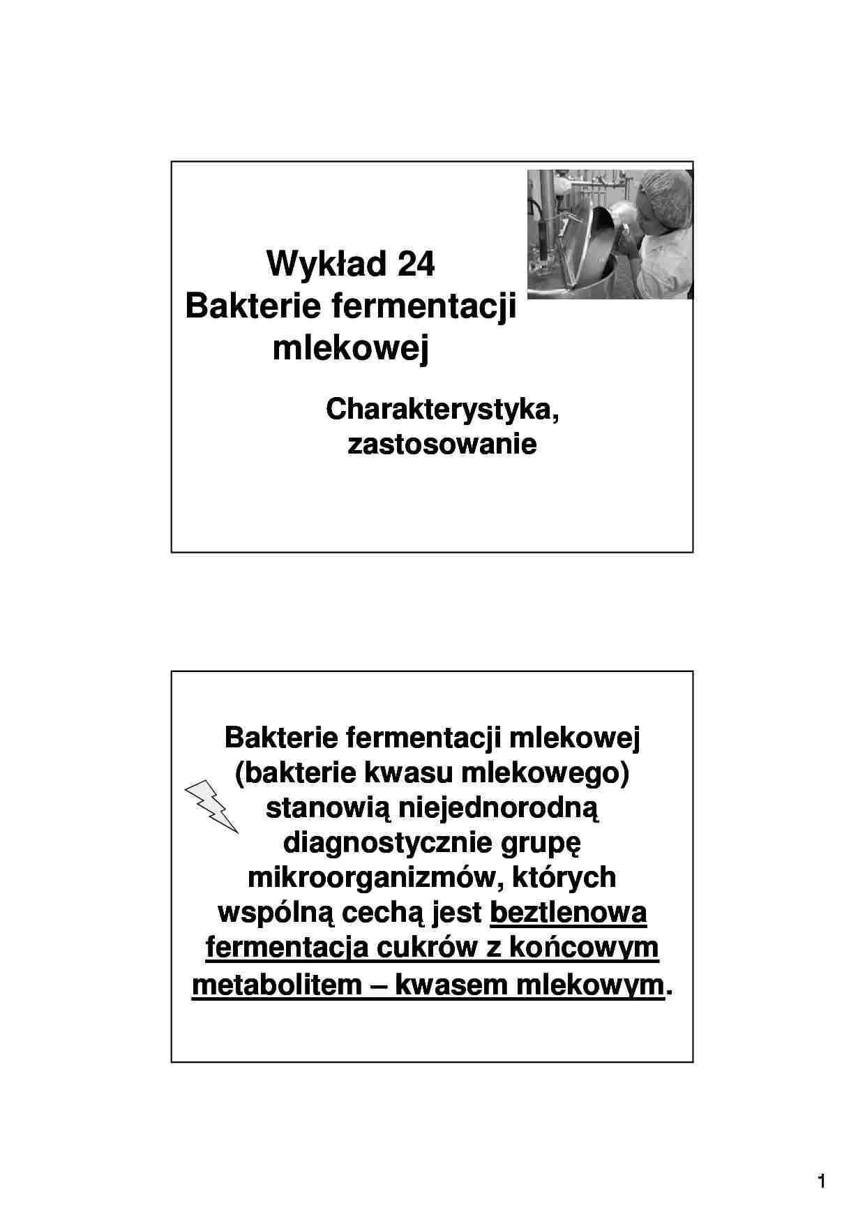 Bakterie fermentacji mlekowej- charakterystyka - strona 1