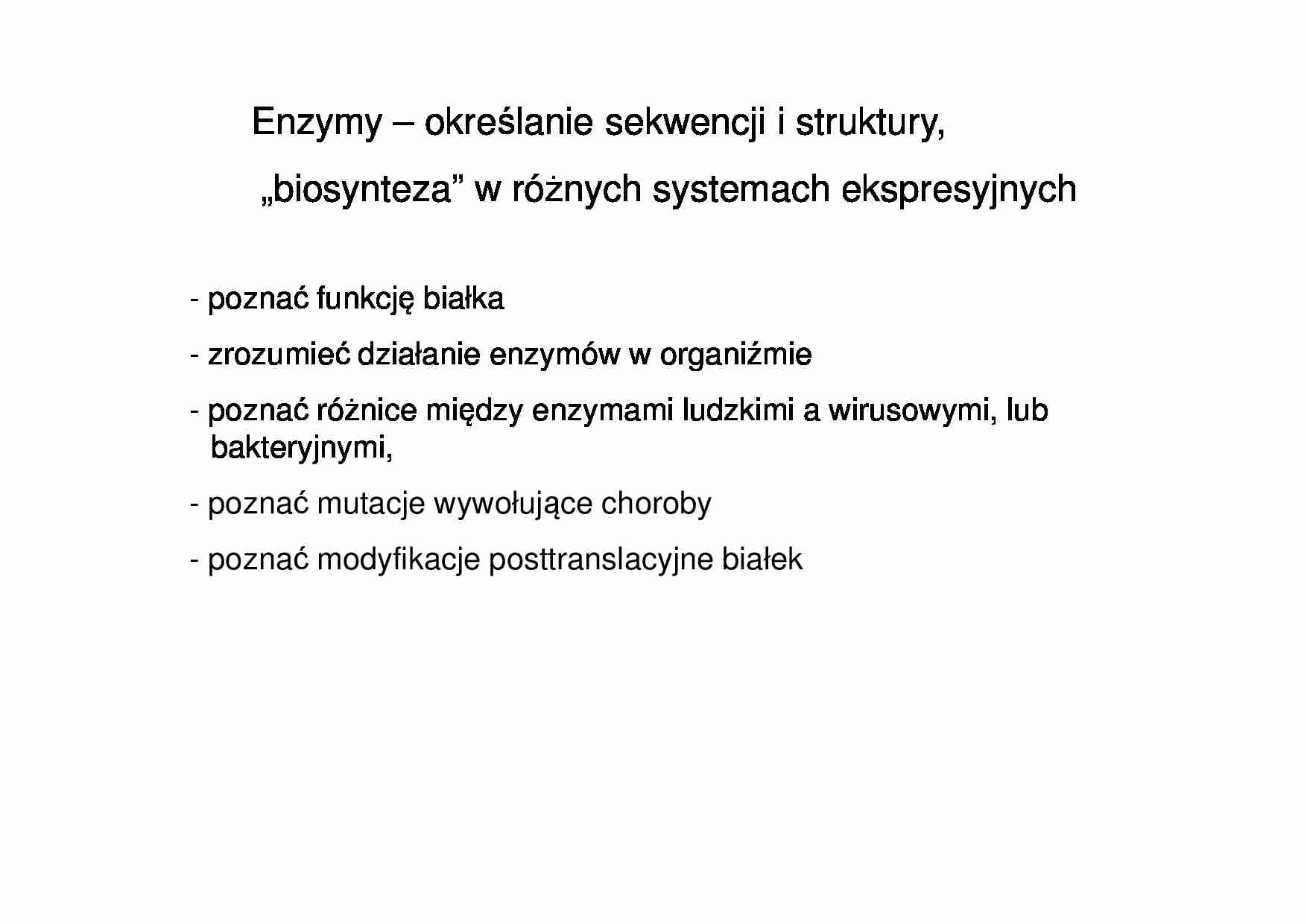 Enzymologia- wykład - strona 1
