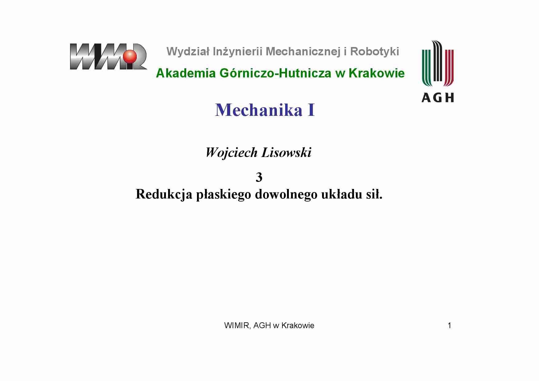 Mechanika - wyklad 3 - strona 1