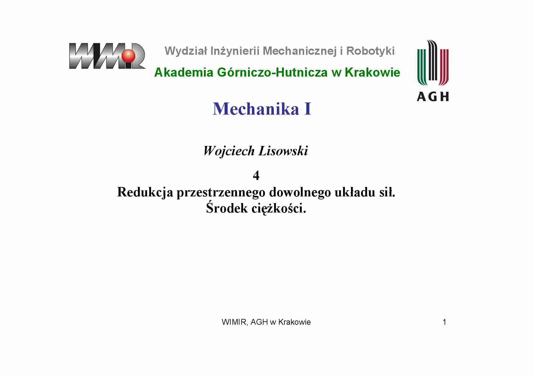 Mechanika - wyklad 4 - strona 1