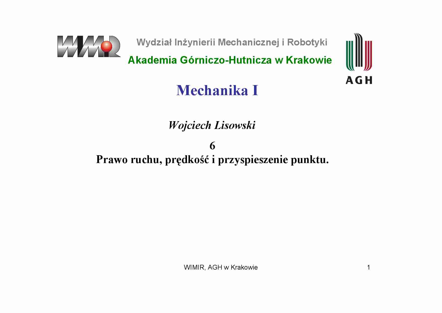 Mechanika - wyklad 6 - strona 1