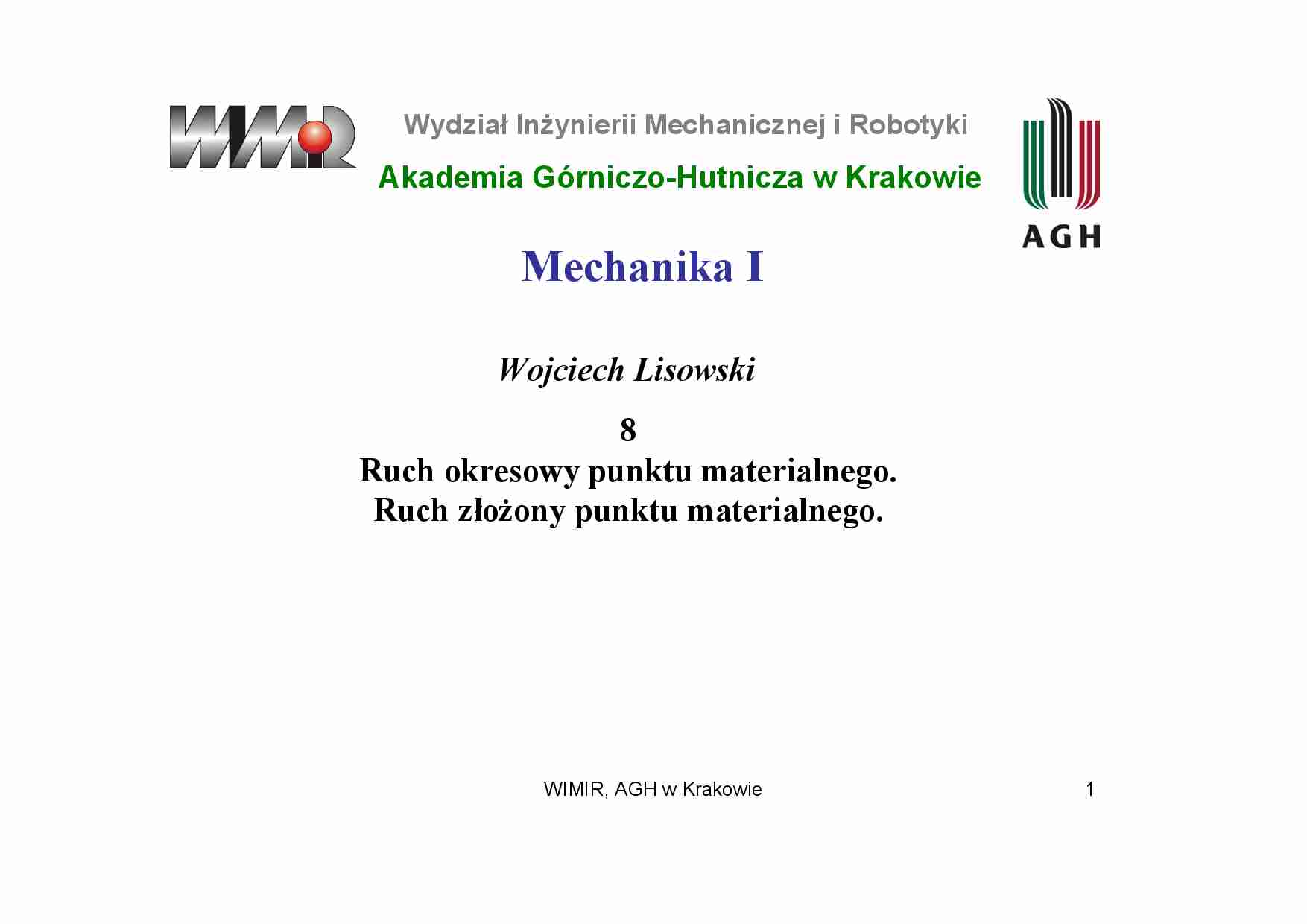 Mechanika - wyklad 8 - strona 1