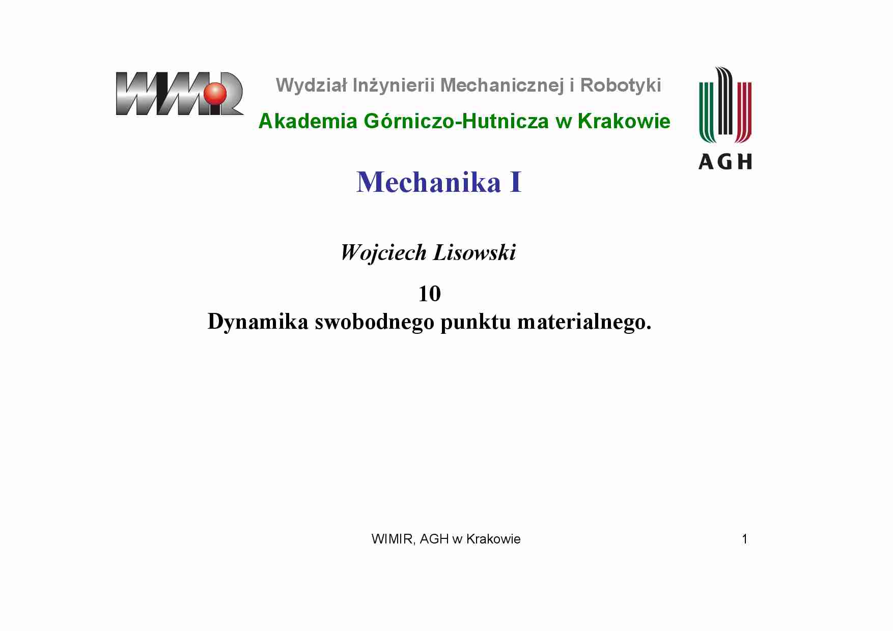 Mechanika - wyklad 10 - strona 1