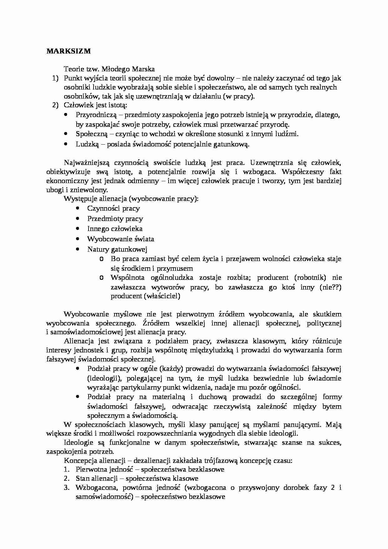 Marksizm-opracowanie - strona 1