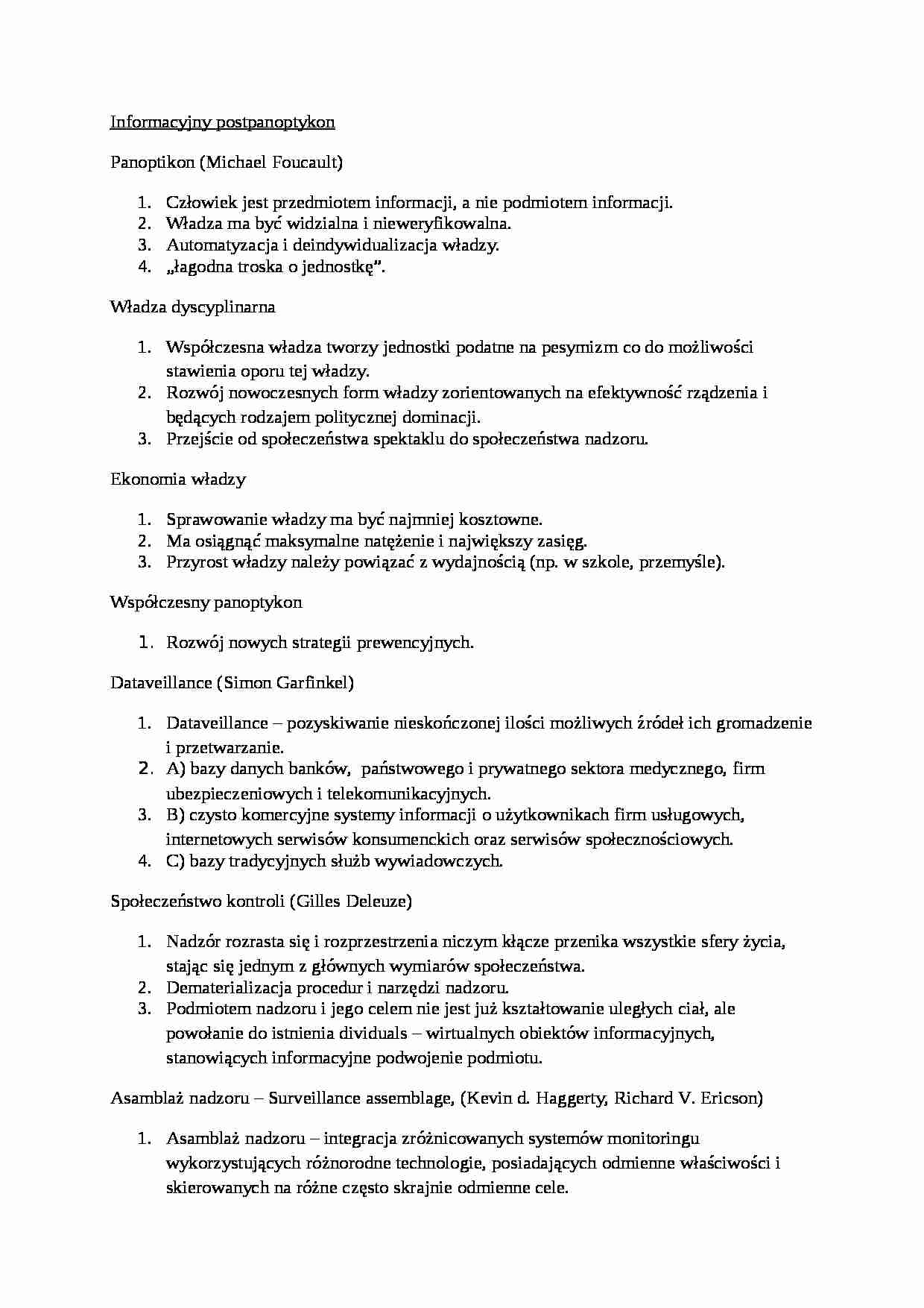 Informacyjny postpanoptykon-opracowanie - strona 1