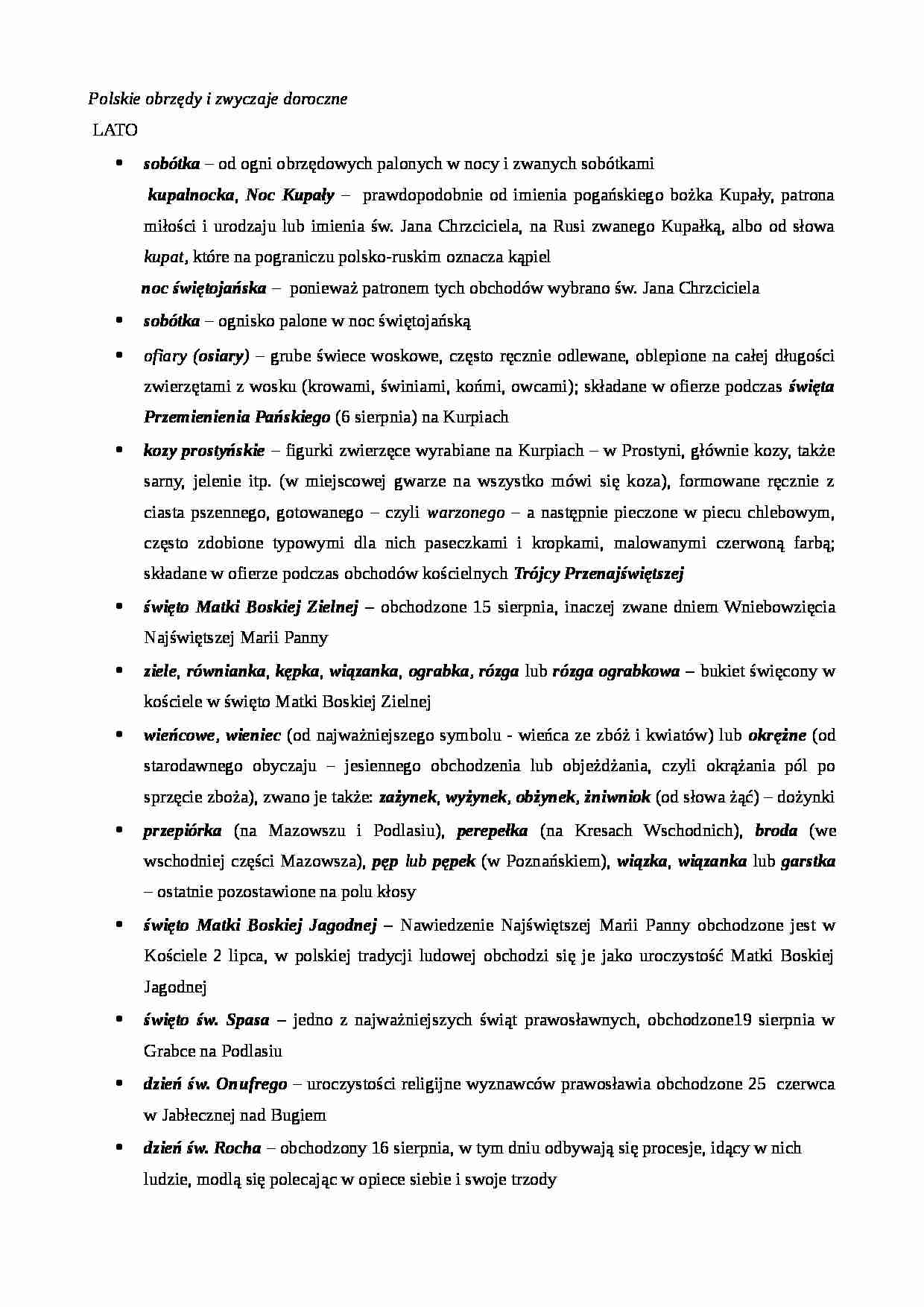 Polskie obrzędy i zwyczaje doroczne - Lato  - strona 1