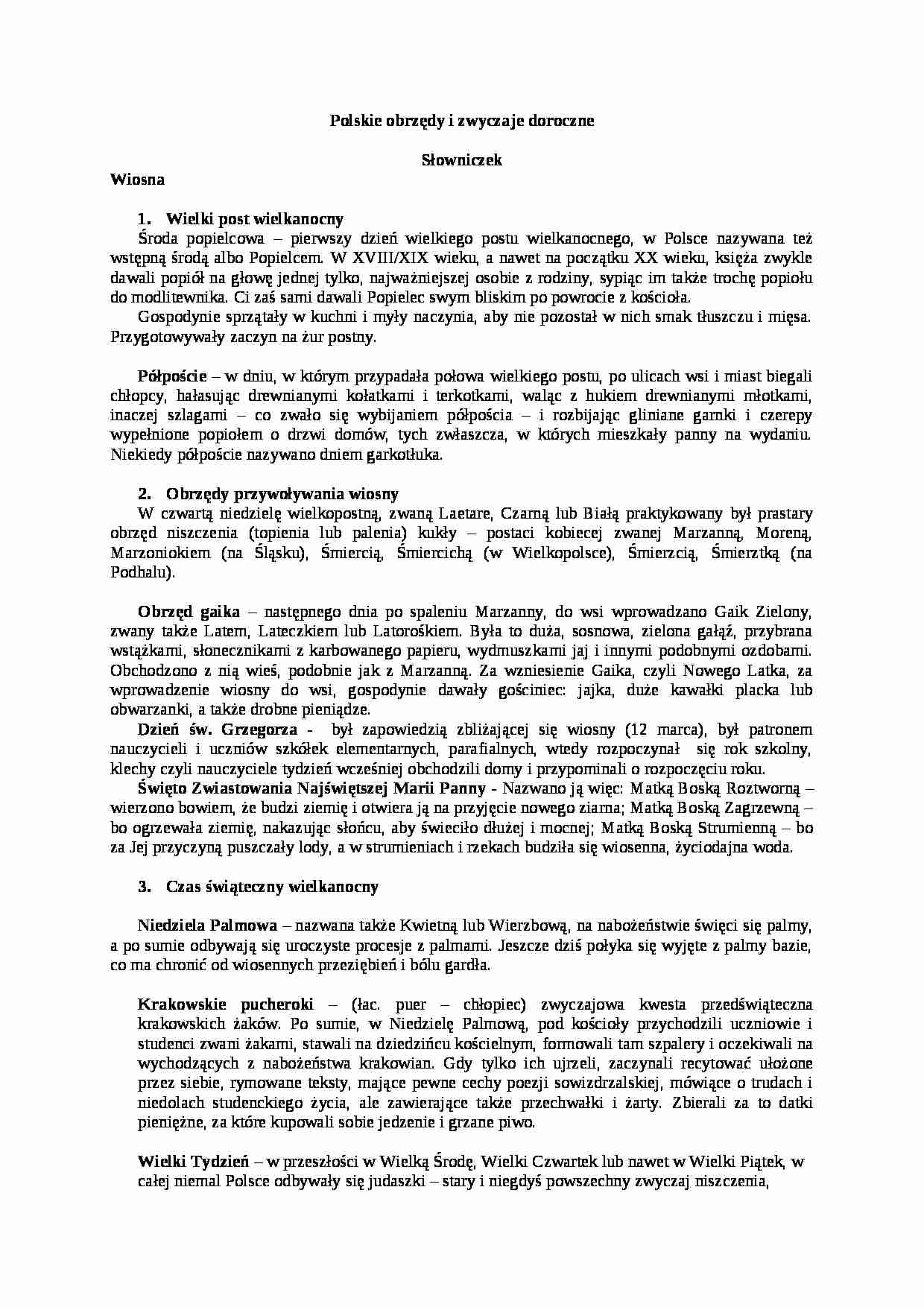 Polskie obrzędy i zwyczaje doroczne - Wiosna - strona 1