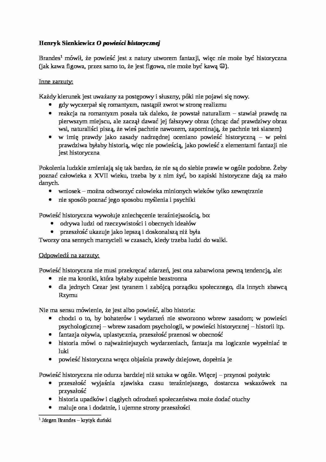 O powieści historycznej-opracowanie - strona 1