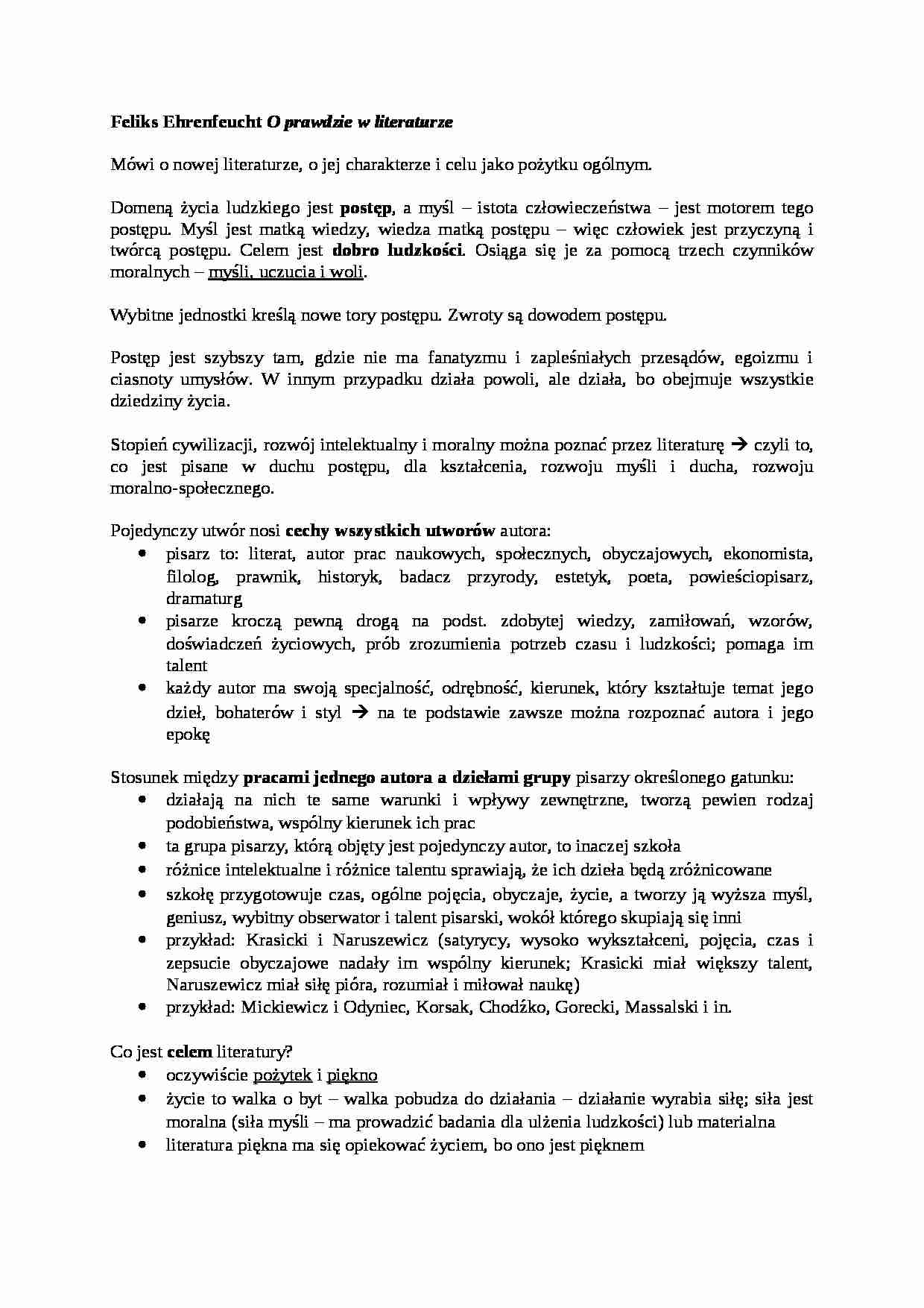 O prawdzie w literaturze-opracowanie - strona 1