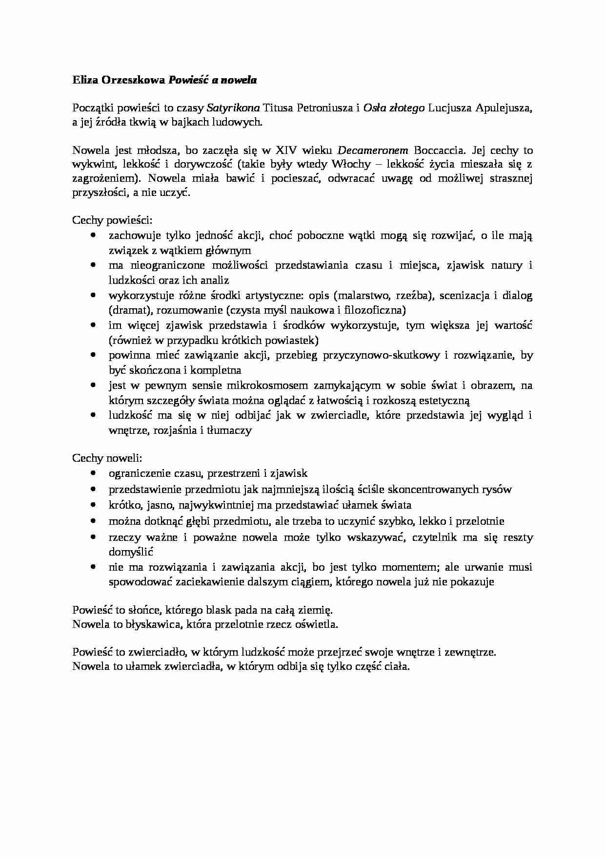 Powieść a nowela-opracowanie - strona 1