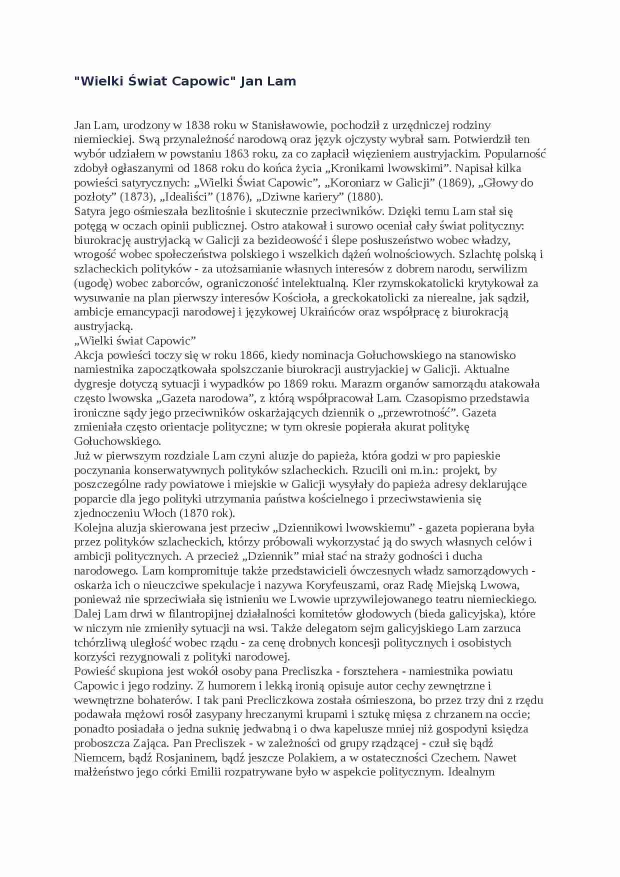 Wielki świat Capowic-opracowanie - strona 1