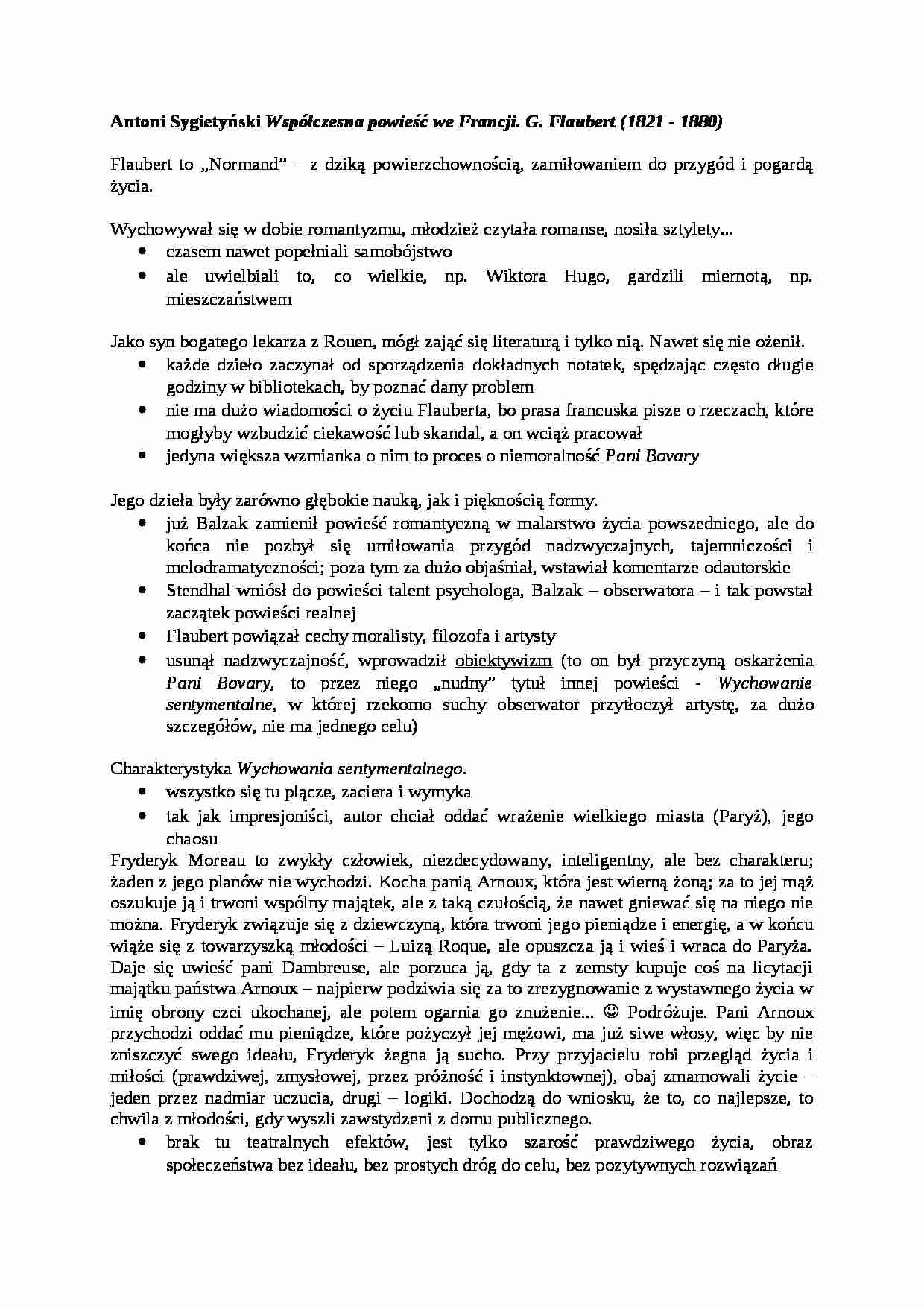 Współczesna powieść we Francji-opracowanie - strona 1