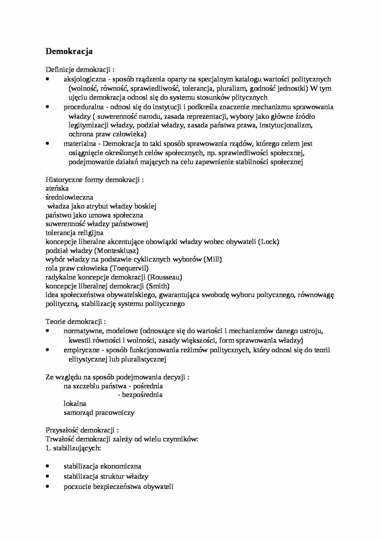 Demokracja - forma i teoria - strona 1