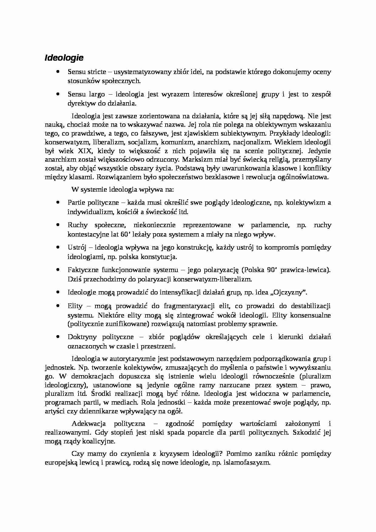 Ideologie-opracowanie - strona 1
