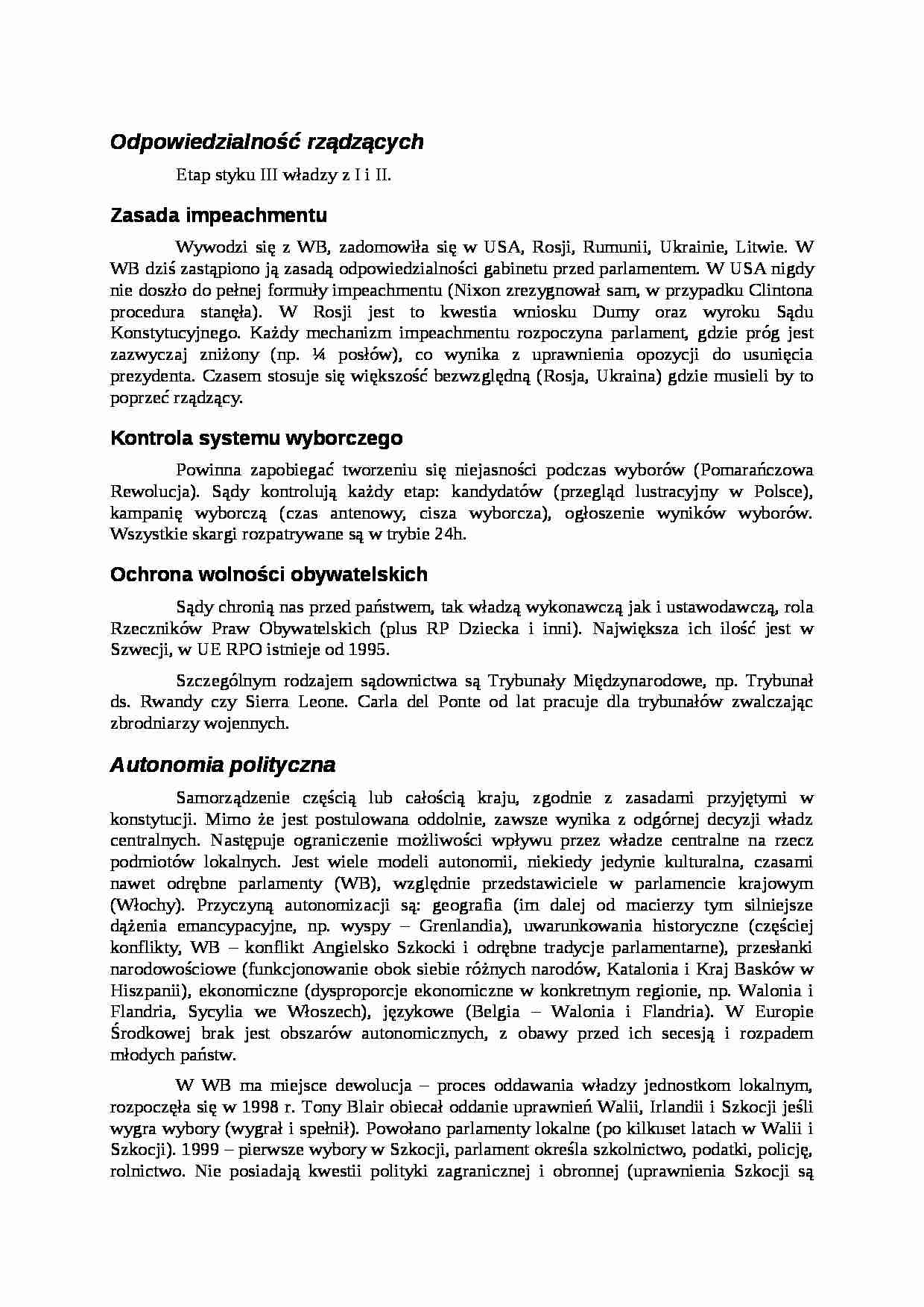 Odpowiedzialność rządzących i autonomia polityczna-opracowanie - strona 1