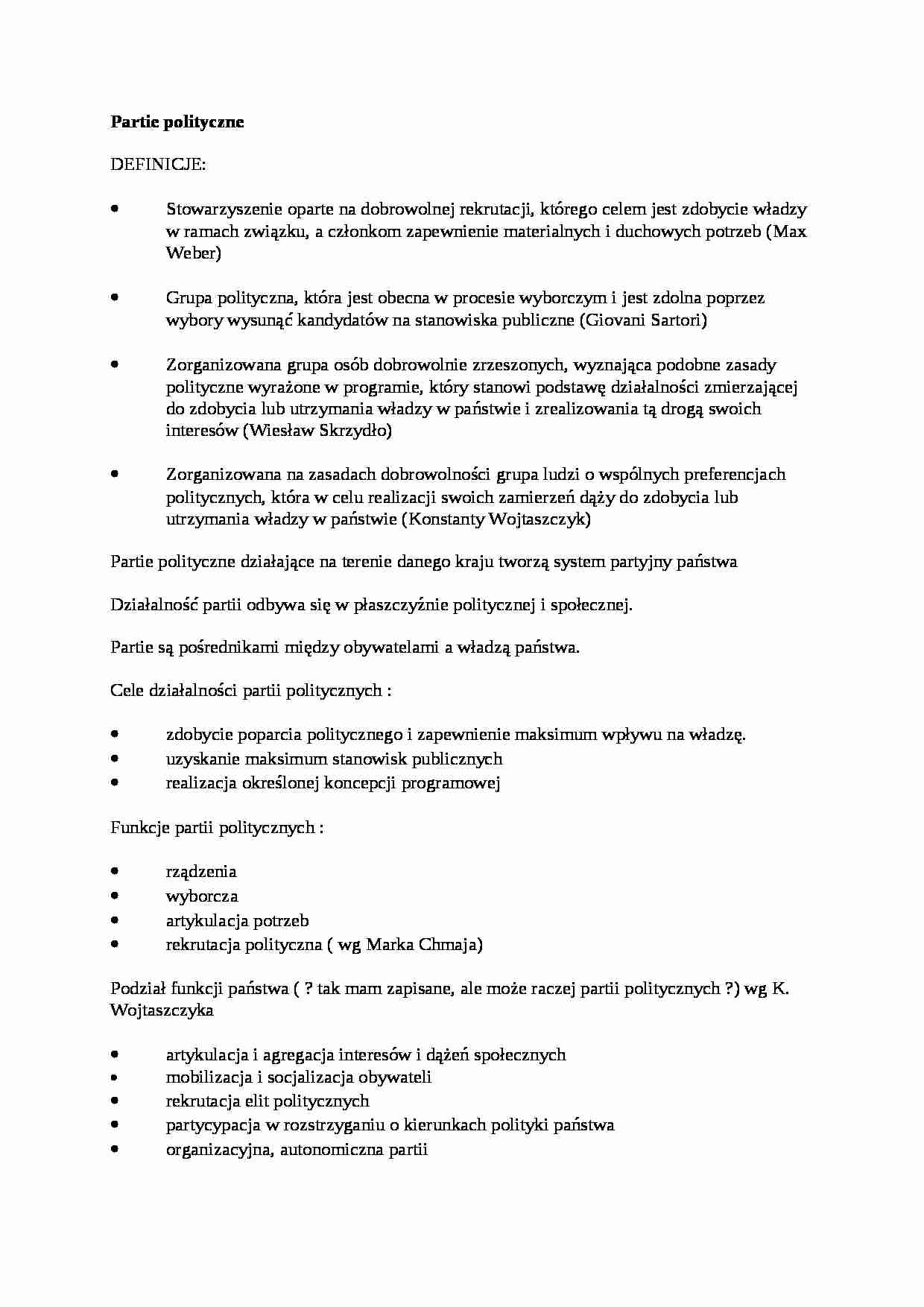 Partie polityczne-opracowanie - strona 1