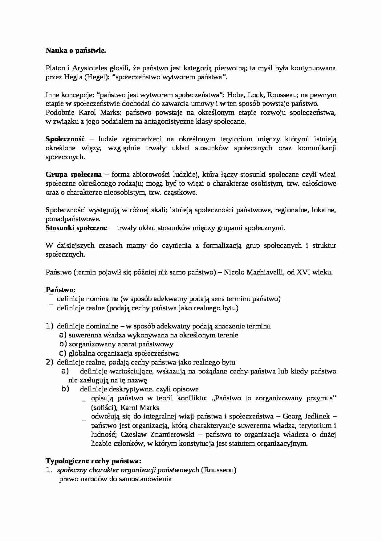 Cechy państwa-opracowanie - strona 1