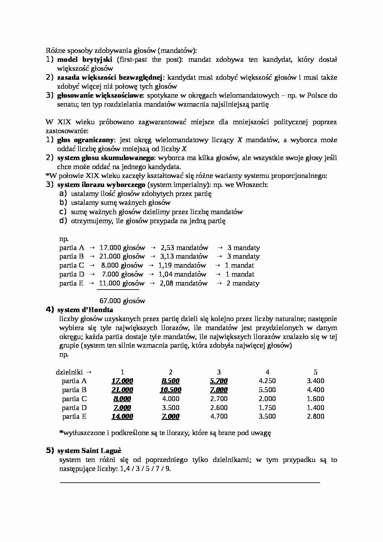 Sposoby zdoboywania głosów-opracowanie - strona 1