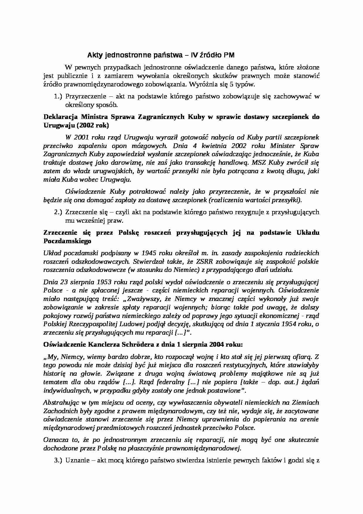 Akty jednostronne państwa-opracowanie - strona 1