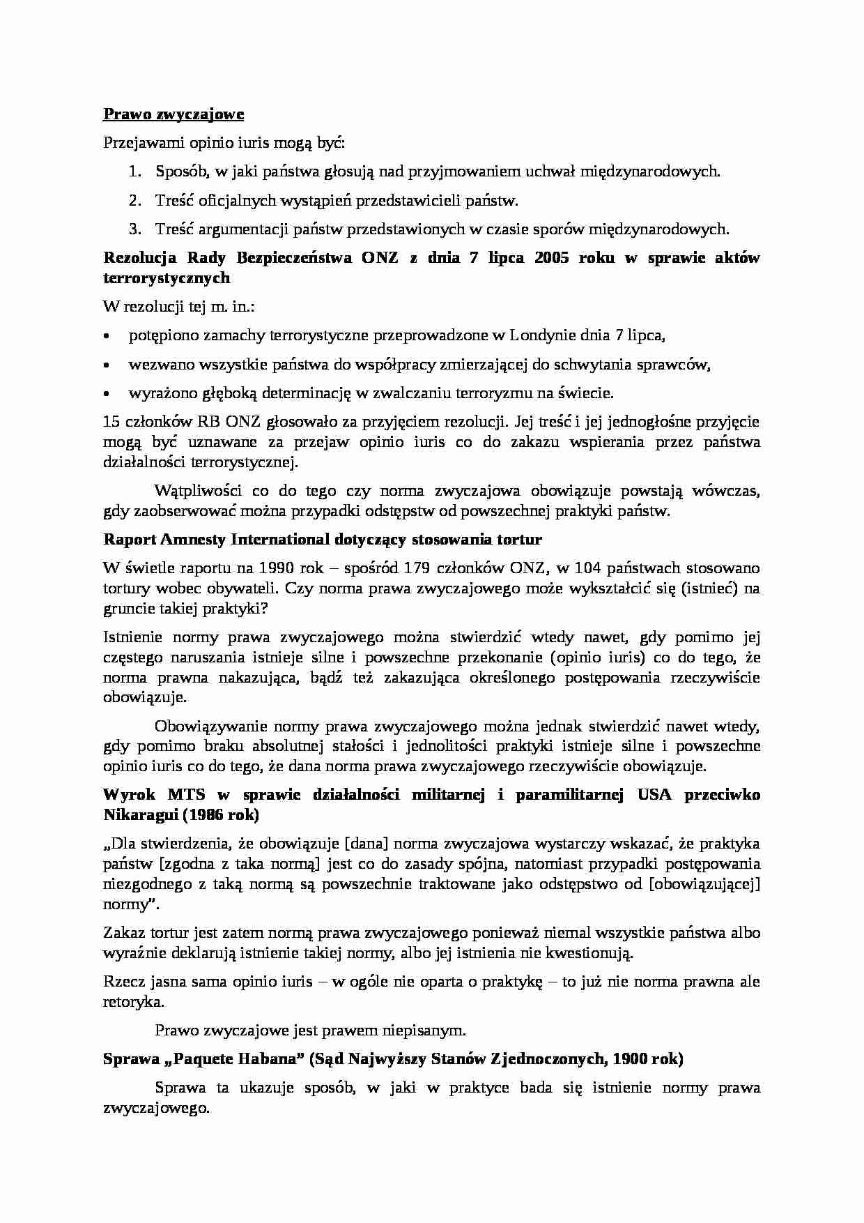 Prawo zwyczajowe-opracowanie - strona 1