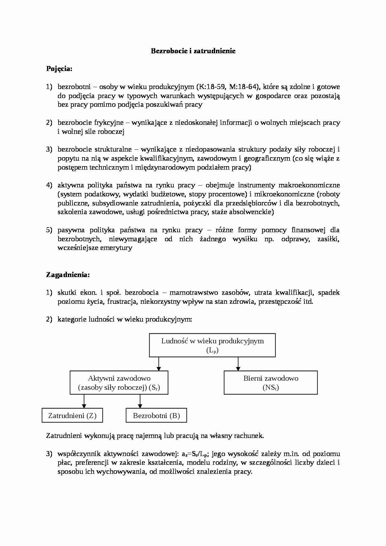 Bezrobocie i zatrudnienie-opracowanie - strona 1
