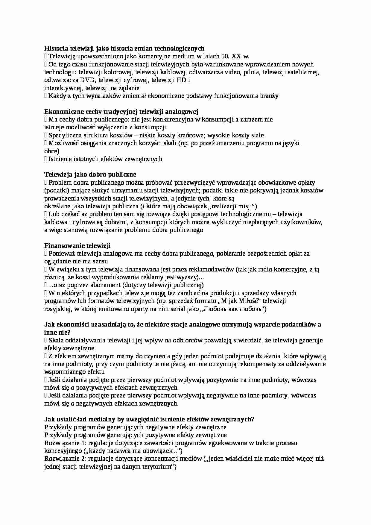 Telewizja-opracowanie - strona 1