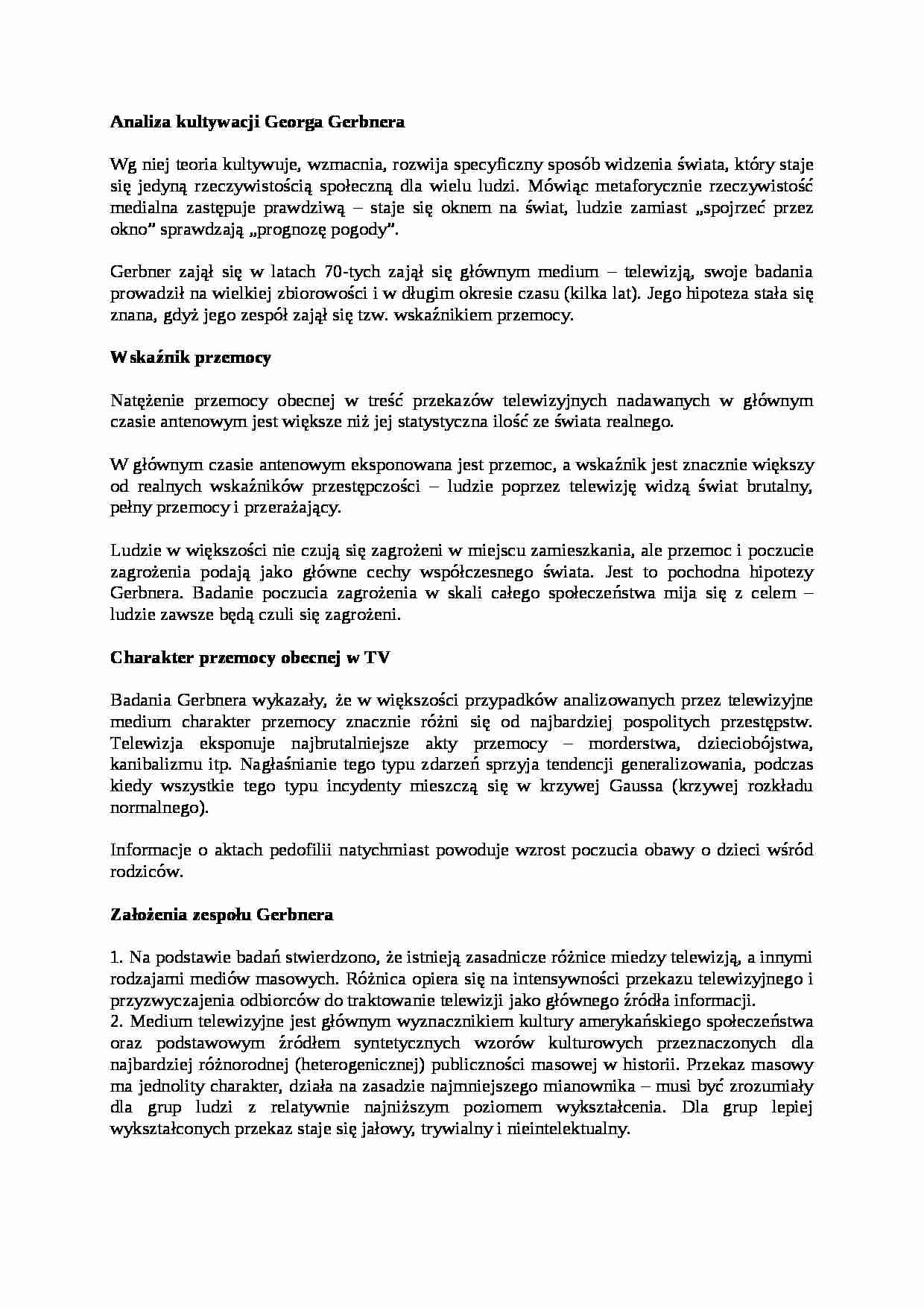 Wpływ telewizji na kulturę-opracowanie - strona 1