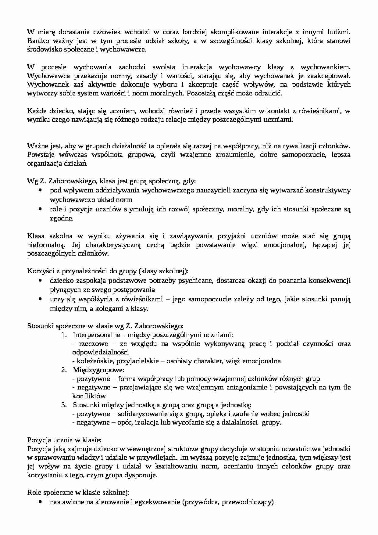 Szkoła i klasa-opracowanie - strona 1