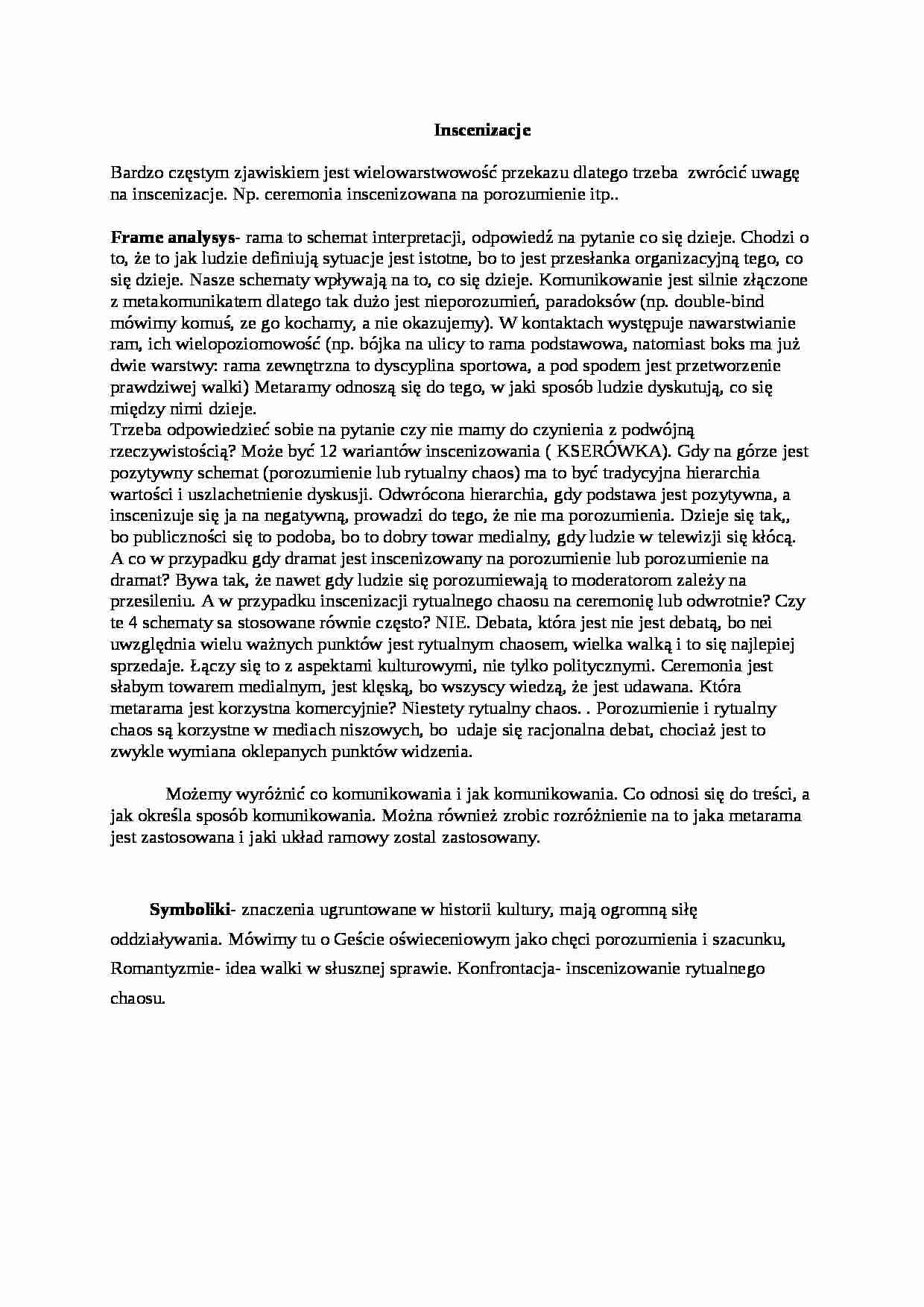Inscenizacje i symboliki-opracowanie - strona 1