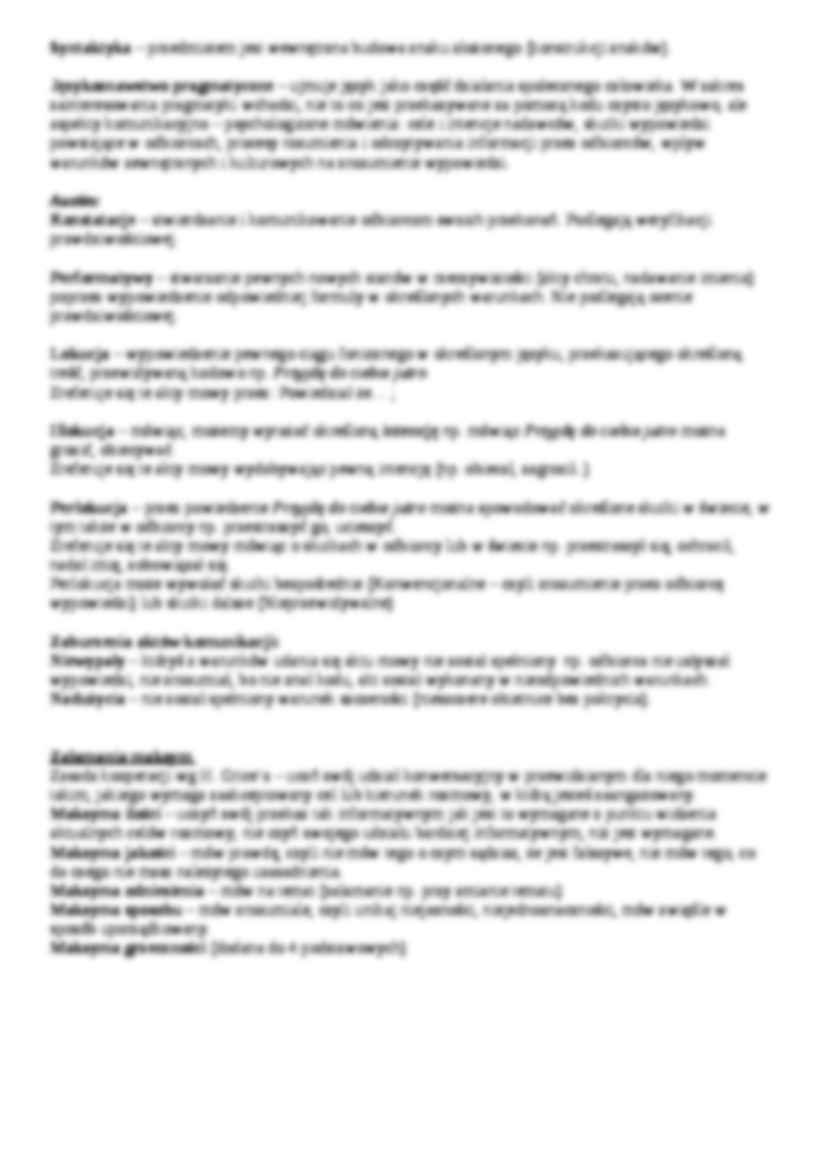 Rodzaje i funkcje aktów mowy oraz załamania maksym-opracowanie - strona 2