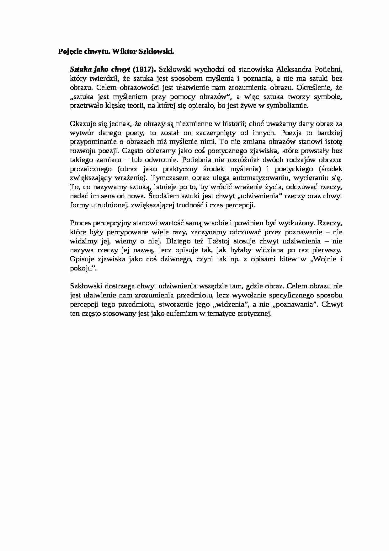 Pojęcie chwytu-opracowanie - strona 1