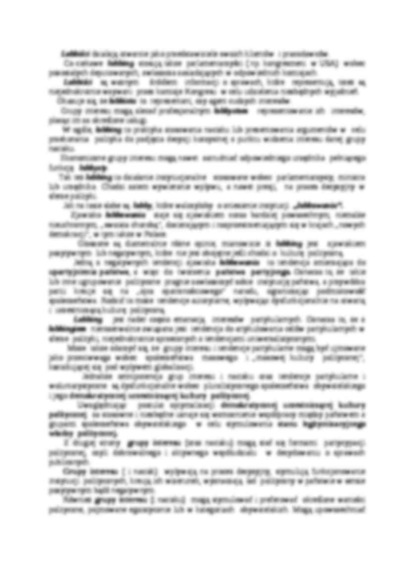 Lobbing i  lobbowanie a styl kultury politycznej-opracowanie - strona 2