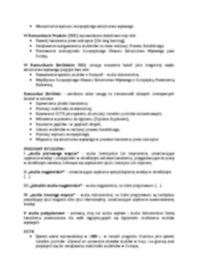 Europejski obszar szkolnictwa wyższego i poces boloński-opracowanie - strona 2