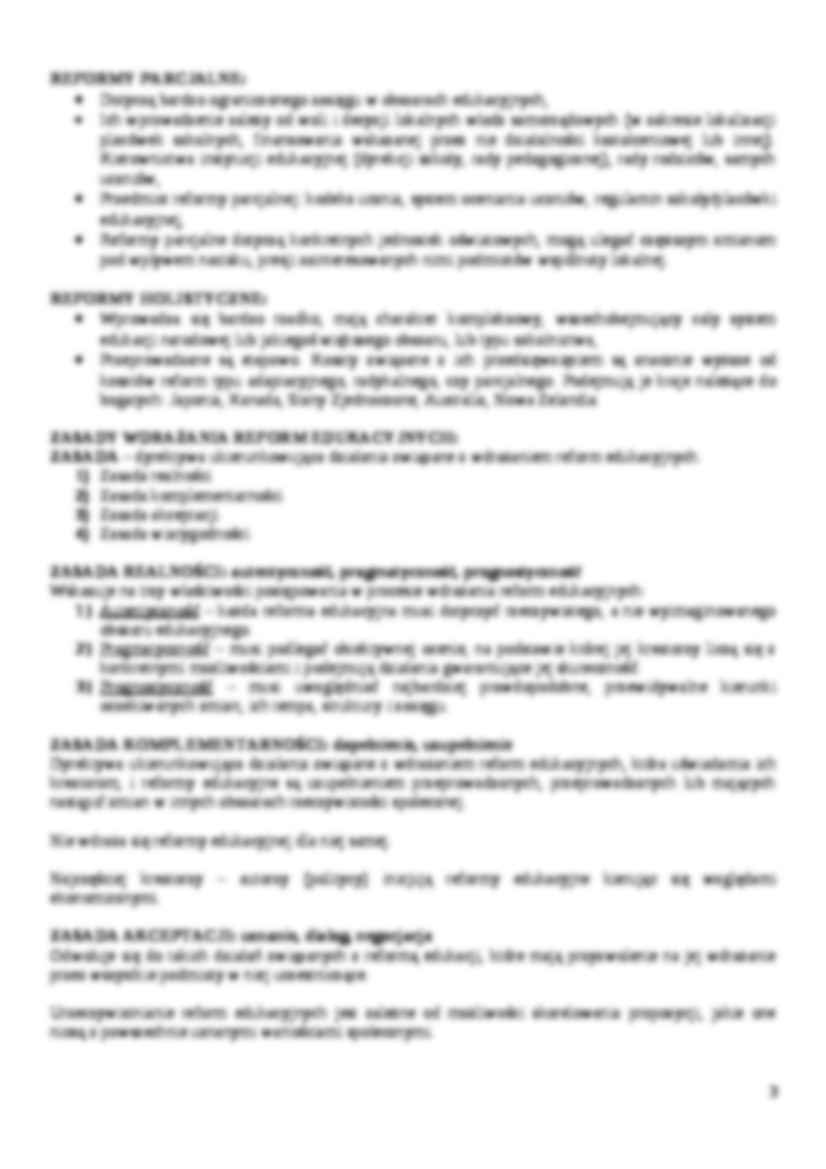 Uwarunkowania i kreatorzy reform edukacyjnych-opracowanie - strona 3