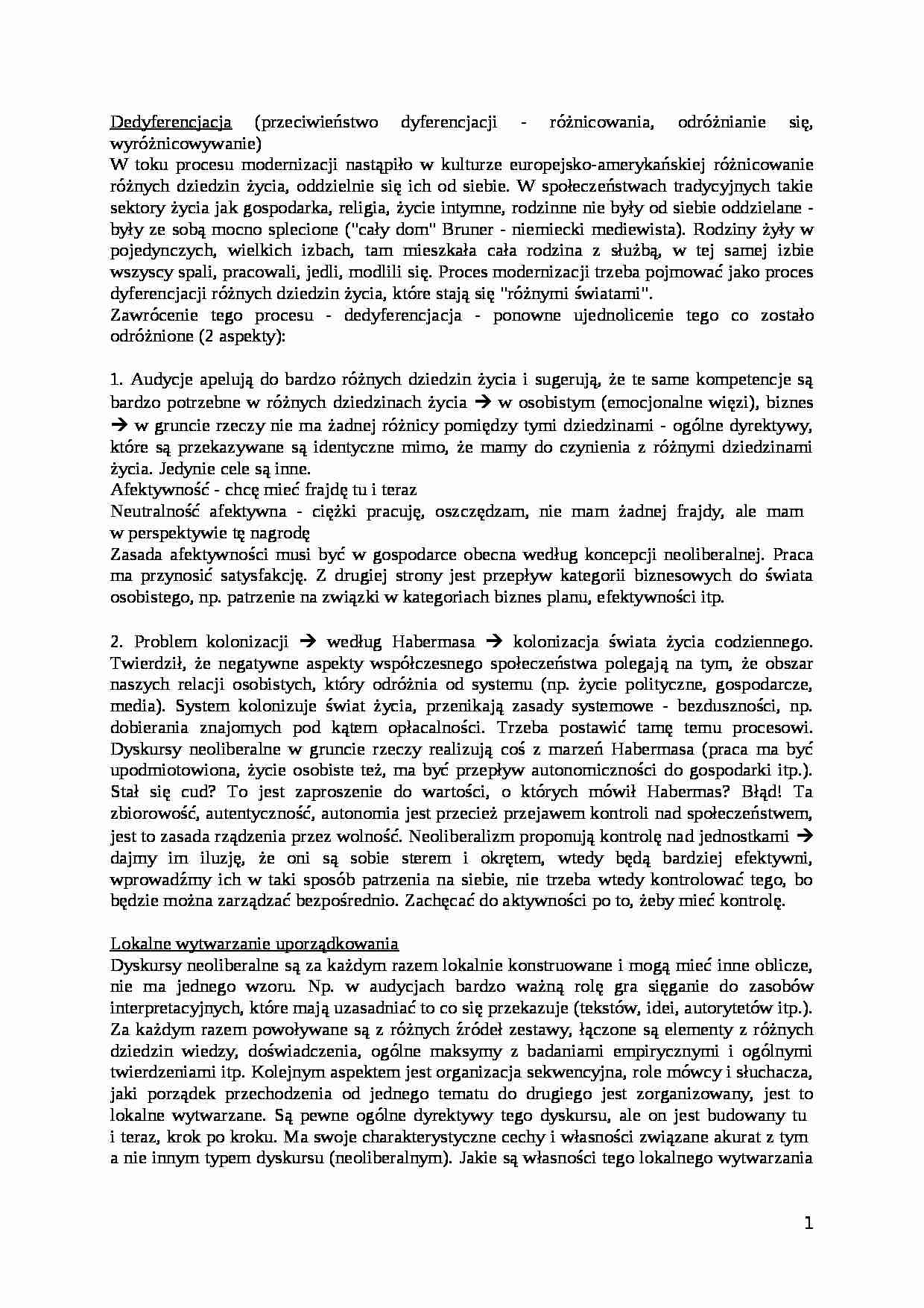 Dedyferencjacja-opracowanie - strona 1