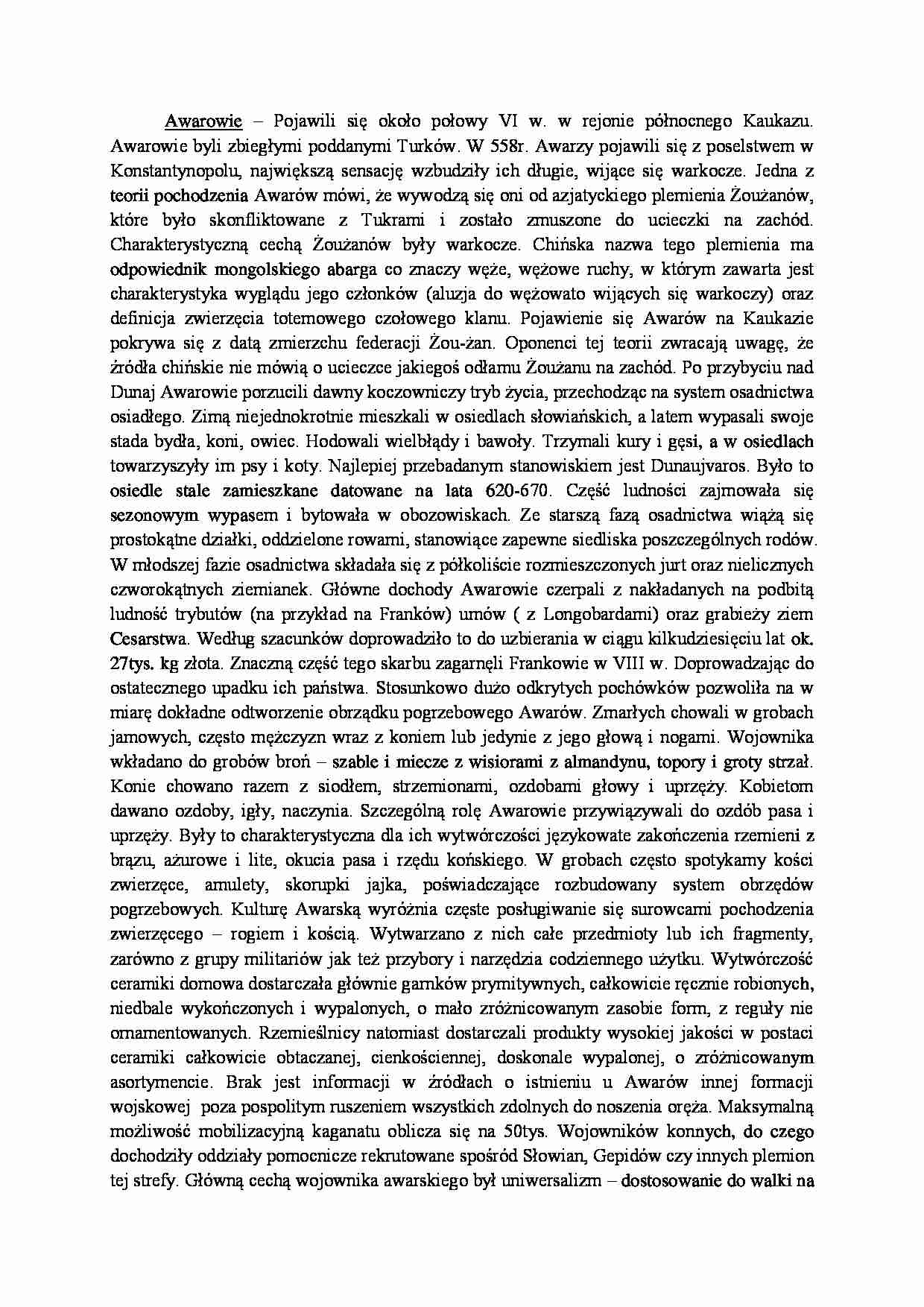 Awarowie-opracowanie - strona 1