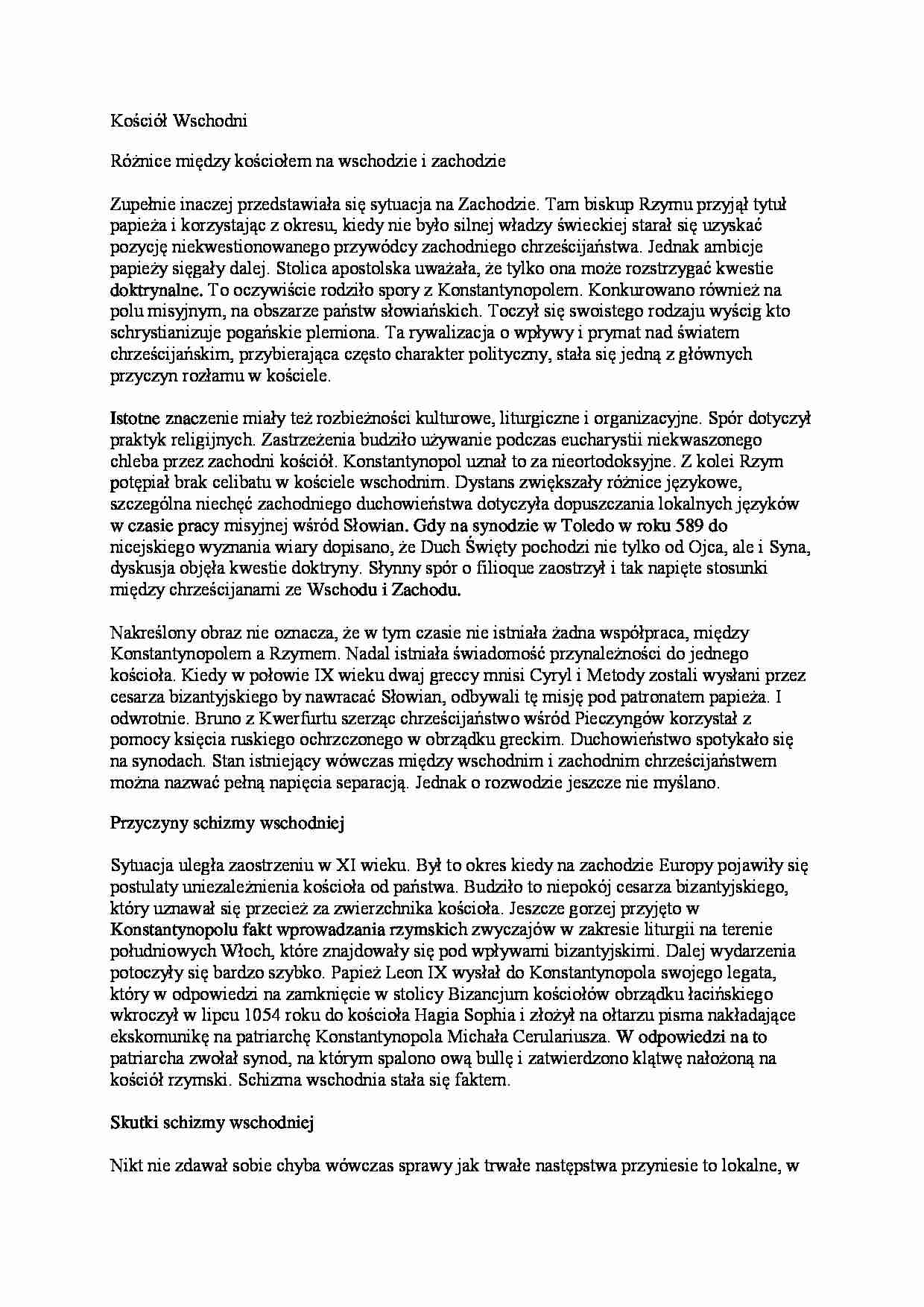 Kościół Wschodni-opracowanie - strona 1