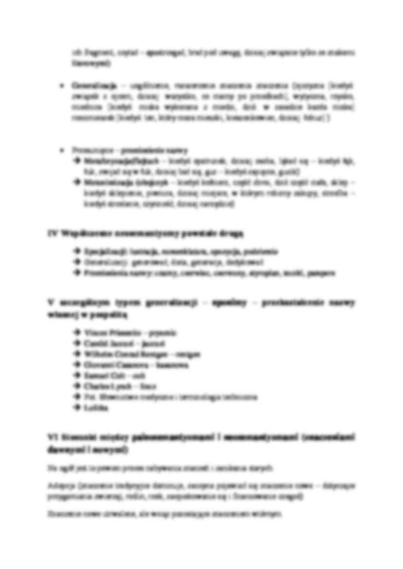 Przyczyzny znaczenia słownictwa - notatki z wykładu - strona 2