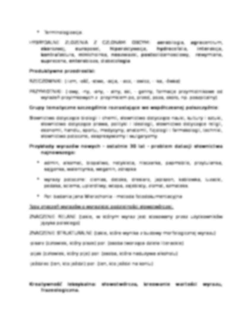 Zasoby słownictwa - notatki z wykładu - strona 3