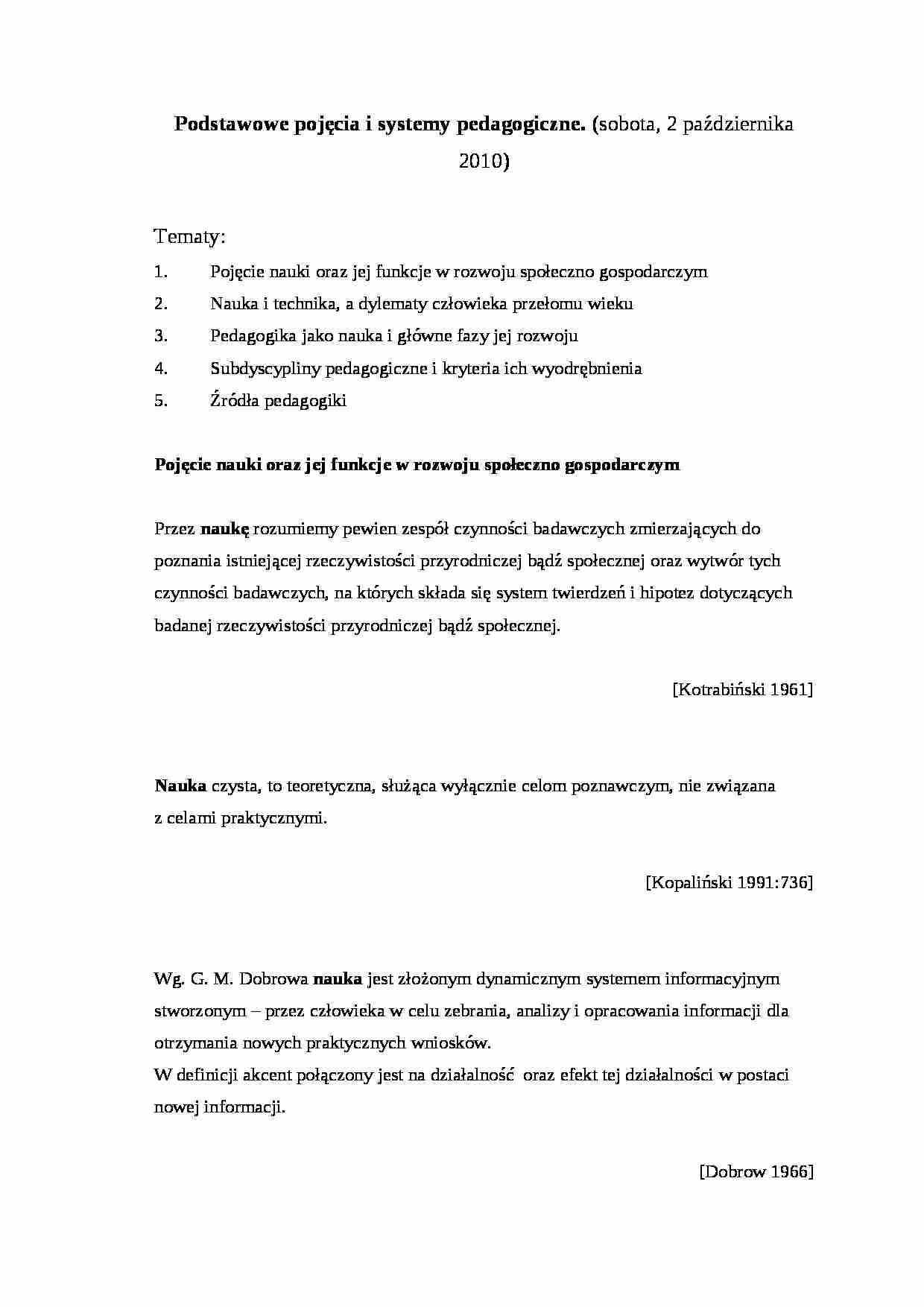 Pojęcie nauki oraz jej funkcje w rozwoju społeczno gospodarczym - strona 1