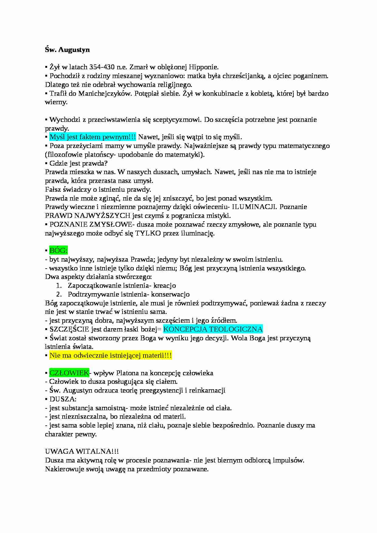 Wykład - św. Augustyn - strona 1