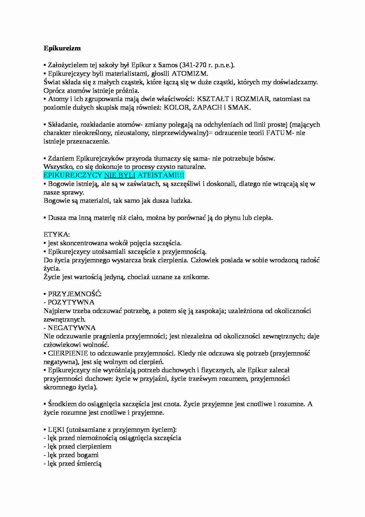 Wykład - Epikureizm - strona 1