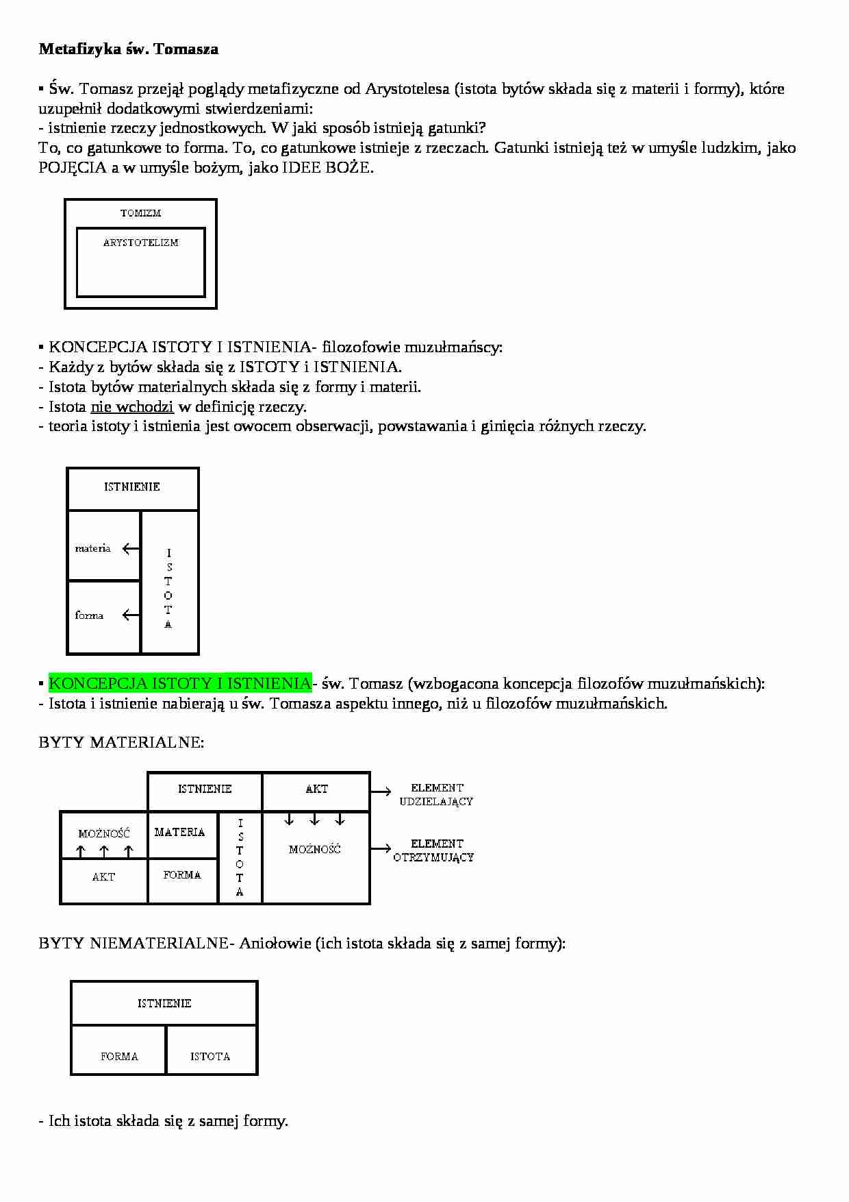Wykład - Metafizyka św. Tomasza - strona 1